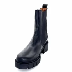 Rock|Bottines<belang Bottines à Talon Ivoire 08112 Cuir Noir