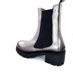 Rock|Basic<belang Bottines à Talon Ivoire 08112 Cuir Métal