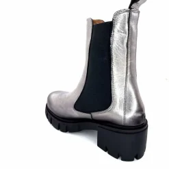 Rock|Basic<belang Bottines à Talon Ivoire 08112 Cuir Métal