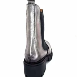 Rock|Basic<belang Bottines à Talon Ivoire 08112 Cuir Métal