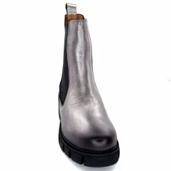 Rock|Basic<belang Bottines à Talon Ivoire 08112 Cuir Métal