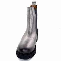 Rock|Basic<belang Bottines à Talon Ivoire 08112 Cuir Métal