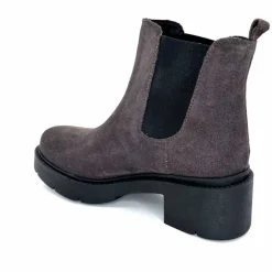 Basic|Bottines<Ivoire0351a Bottines à Talon Ivoire 4621116 Daim Gris Anthracite