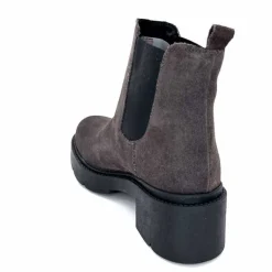 Basic|Bottines<Ivoire0351a Bottines à Talon Ivoire 4621116 Daim Gris Anthracite