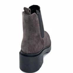 Basic|Bottines<Ivoire0351a Bottines à Talon Ivoire 4621116 Daim Gris Anthracite