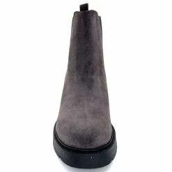 Basic|Bottines<Ivoire0351a Bottines à Talon Ivoire 4621116 Daim Gris Anthracite