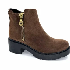 Basic|Bottines<Ivoire0351a Bottines à Talon Ivoire 4621113 Daim Marron