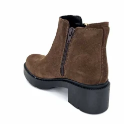 Basic|Bottines<Ivoire0351a Bottines à Talon Ivoire 4621113 Daim Marron