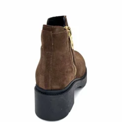 Basic|Bottines<Ivoire0351a Bottines à Talon Ivoire 4621113 Daim Marron