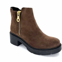 Basic|Bottines<Ivoire0351a Bottines à Talon Ivoire 4621113 Daim Marron