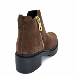 Basic|Bottines<Ivoire0351a Bottines à Talon Ivoire 4621113 Daim Marron