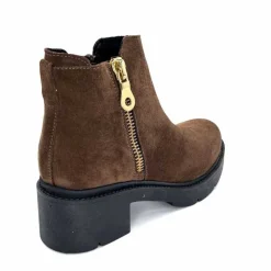 Basic|Bottines<Ivoire0351a Bottines à Talon Ivoire 4621113 Daim Marron