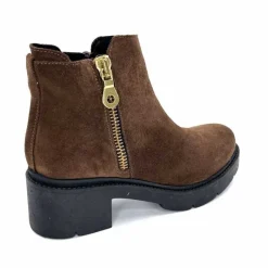 Basic|Bottines<Ivoire0351a Bottines à Talon Ivoire 4621113 Daim Marron