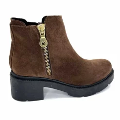 Basic|Bottines<Ivoire0351a Bottines à Talon Ivoire 4621113 Daim Marron