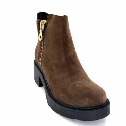 Basic|Bottines<Ivoire0351a Bottines à Talon Ivoire 4621113 Daim Marron
