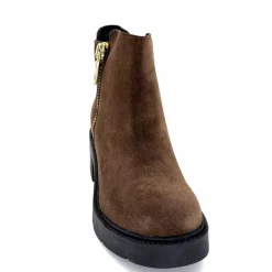 Basic|Bottines<Ivoire0351a Bottines à Talon Ivoire 4621113 Daim Marron