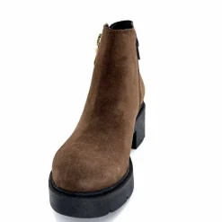 Basic|Bottines<Ivoire0351a Bottines à Talon Ivoire 4621113 Daim Marron
