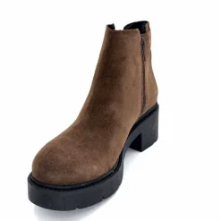 Basic|Bottines<Ivoire0351a Bottines à Talon Ivoire 4621113 Daim Marron