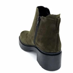 Basic|Bottines<Ivoire0351a Bottines à Talon Ivoire 4621113 Daim Olive Vert