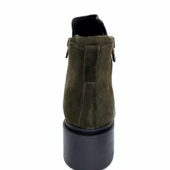 Basic|Bottines<Ivoire0351a Bottines à Talon Ivoire 4621113 Daim Olive Vert