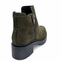 Basic|Bottines<Ivoire0351a Bottines à Talon Ivoire 4621113 Daim Olive Vert