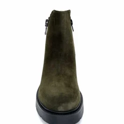 Basic|Bottines<Ivoire0351a Bottines à Talon Ivoire 4621113 Daim Olive Vert