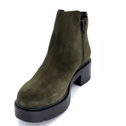 Basic|Bottines<Ivoire0351a Bottines à Talon Ivoire 4621113 Daim Olive Vert