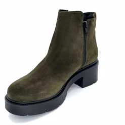 Basic|Bottines<Ivoire0351a Bottines à Talon Ivoire 4621113 Daim Olive Vert