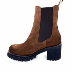 Rock|Bottines<Ivoire0235a Bottines à Talon Ivoire 28115 Daim Marron