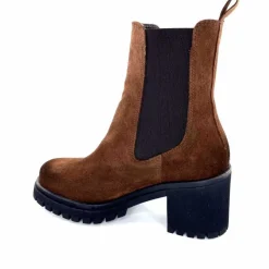 Rock|Bottines<Ivoire0235a Bottines à Talon Ivoire 28115 Daim Marron