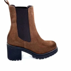 Rock|Bottines<Ivoire0235a Bottines à Talon Ivoire 28115 Daim Marron