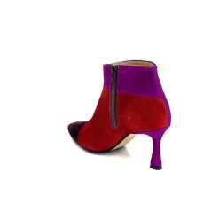 Féminin|Fantaisie<l'arianna Bottines à Talon Tr1672 Daim Prune Rouge Fushia