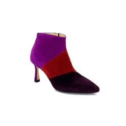 Féminin|Fantaisie<l'arianna Bottines à Talon Tr1672 Daim Prune Rouge Fushia