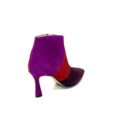 Féminin|Fantaisie<l'arianna Bottines à Talon Tr1672 Daim Prune Rouge Fushia