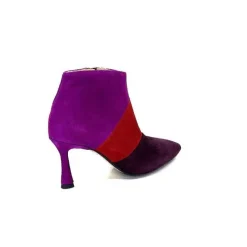 Féminin|Fantaisie<l'arianna Bottines à Talon Tr1672 Daim Prune Rouge Fushia