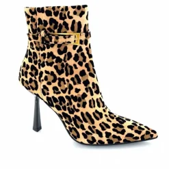 Talon|Animalier<chantal Bottines à talons 2365 Daim Maculato Léo Camel
