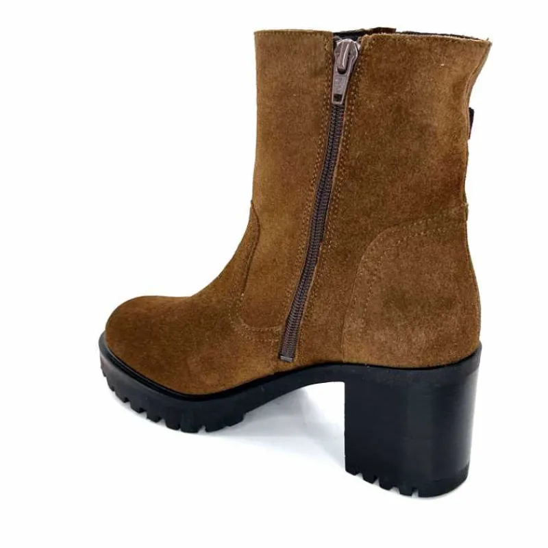 Talon|Elégant<We Do Bottines à Talons Ivoire 99856 Daim Foncé Marron