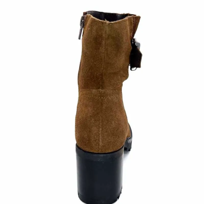 Talon|Elégant<We Do Bottines à Talons Ivoire 99856 Daim Foncé Marron