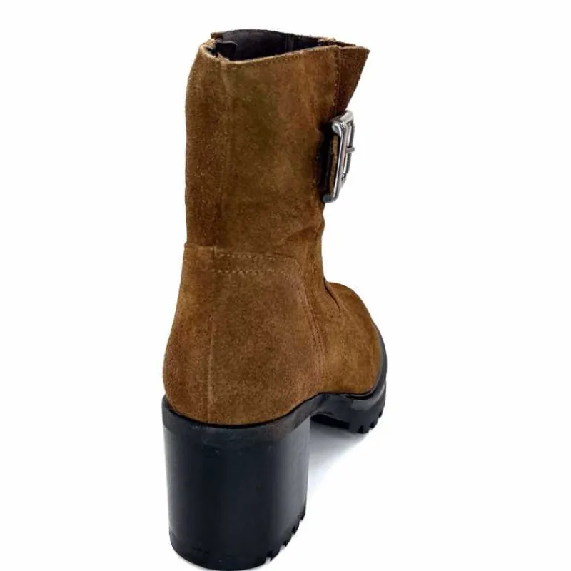 Talon|Elégant<We Do Bottines à Talons Ivoire 99856 Daim Foncé Marron