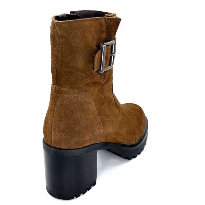 Talon|Elégant<We Do Bottines à Talons Ivoire 99856 Daim Foncé Marron