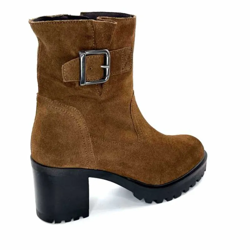 Talon|Elégant<We Do Bottines à Talons Ivoire 99856 Daim Foncé Marron