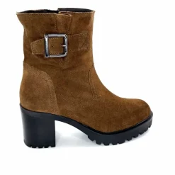 Talon|Elégant<We Do Bottines à Talons Ivoire 99856 Daim Foncé Marron