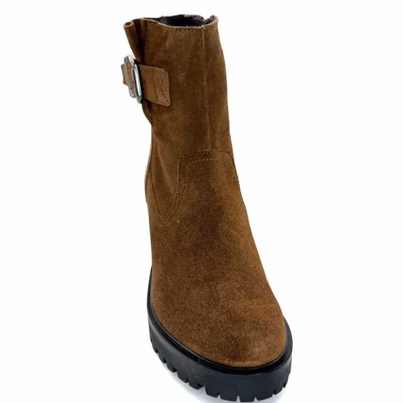 Talon|Elégant<We Do Bottines à Talons Ivoire 99856 Daim Foncé Marron