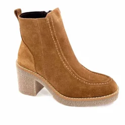 Montagne|Bottines<355-ivoire Bottines à Talons Ivoire 1030 Daim Marron