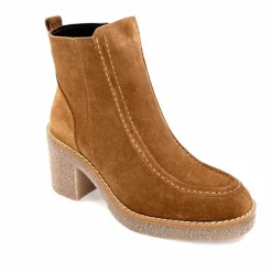 Montagne|Bottines<355-ivoire Bottines à Talons Ivoire 1030 Daim Marron