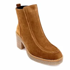 Montagne|Bottines<355-ivoire Bottines à Talons Ivoire 1030 Daim Marron