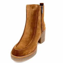 Montagne|Bottines<355-ivoire Bottines à Talons Ivoire 1030 Daim Marron