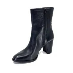 Elégant|Bottines<Ivoire0104a Bottines à Talons Ivoire 52324 Cuir Noir