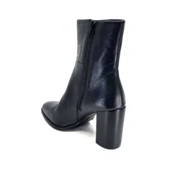 Elégant|Bottines<Ivoire0104a Bottines à Talons Ivoire 52324 Cuir Noir