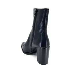 Elégant|Bottines<Ivoire0104a Bottines à Talons Ivoire 52324 Cuir Noir